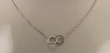 14K White Gold Double Circle "You & Me" Necklace