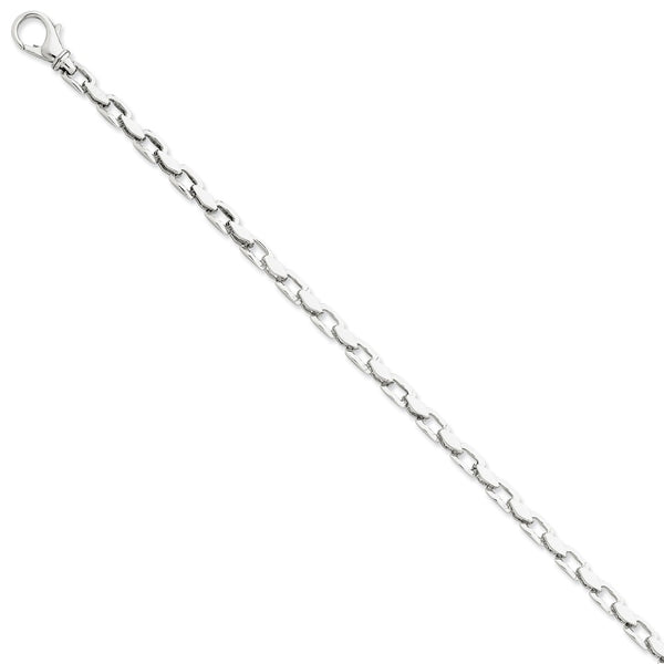 Solid,Casted,Polished,14K White Gold,Fancy Lobster Clasp