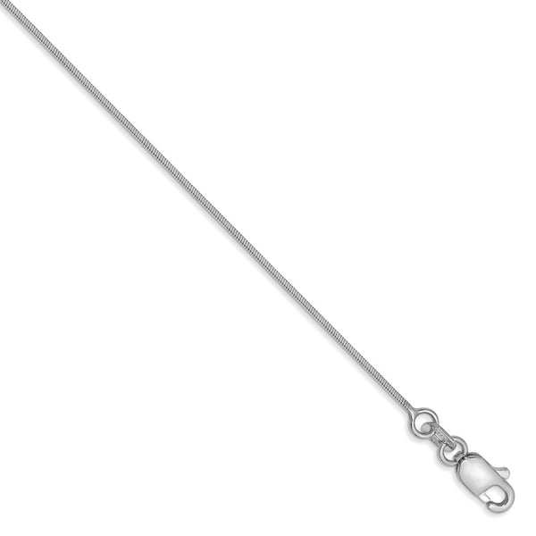 Solid,Diamond Cut,14K White Gold,Lobster Clasp