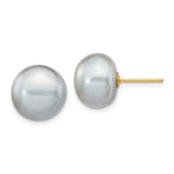 Jewelry,Earrings,Ball,Gold,Yellow,14K,10 to 11 mm (range),10 to 11 mm (range),9 mm,Pair,Post & Push Back,Pearl,Freshwater,Cultured,Dyeing,Grey,Freshwater Cultured,Ball/Post/Stud