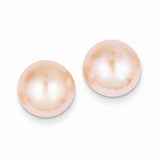 Jewelry,Earrings,Ball,Gold,Yellow,14K,10 to 11 mm (range),10 to 11 mm (range),9 mm,Pair,Post & Push Back,Pearl,Freshwater,Cultured,Dyeing,Pink,Freshwater Cultured,Ball/Post/Stud