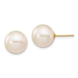 Jewelry,Earrings,Ball,Gold,Yellow,14K,10 to 11 mm (range),10 to 11 mm (range),10-11 mm,Pair,Post & Push Back,Pearl,Freshwater,Cultured,Bleaching,White,Freshwater Cultured,Ball/Post/Stud