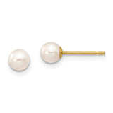 Jewelry,Earrings,Ball,Gold,Yellow,14K,4 mm,4 mm,Pair,4 mm,4 mm,Post & Push Back,Pearl,Freshwater,Cultured,Bleaching,White,Ball/Post/Stud