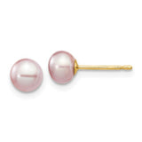 Jewelry,Earrings,Ball,Gold,Yellow,14K,5 to 6 mm (range),5 to 6 mm (range),4 mm,Pair,Post & Push Back,Pearl,Freshwater,Cultured,Dyeing,Purple,Freshwater Cultured,Ball/Post/Stud
