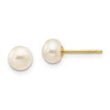 Jewelry,Earrings,Ball,Gold,Yellow,14K,5 mm,5 mm,Pair,5 mm,5 mm,Post & Push Back,Pearl,Freshwater,Cultured,Bleaching,White,Ball/Post/Stud