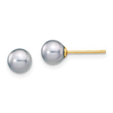 Jewelry,Earrings,Ball,Gold,Yellow,14K,5 to 6 mm (range),5 to 6 mm (range),5-6 mm,Pair,Post & Push Back,Pearl,Freshwater,Cultured,Dyeing,Grey,Freshwater Cultured,Ball/Post/Stud