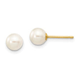 Jewelry,Earrings,Ball,Gold,Yellow,14K,5 mm,5 mm,Pair,5 mm,5 mm,Post & Push Back,Pearl,Freshwater,Cultured,Bleaching,White,Ball/Post/Stud
