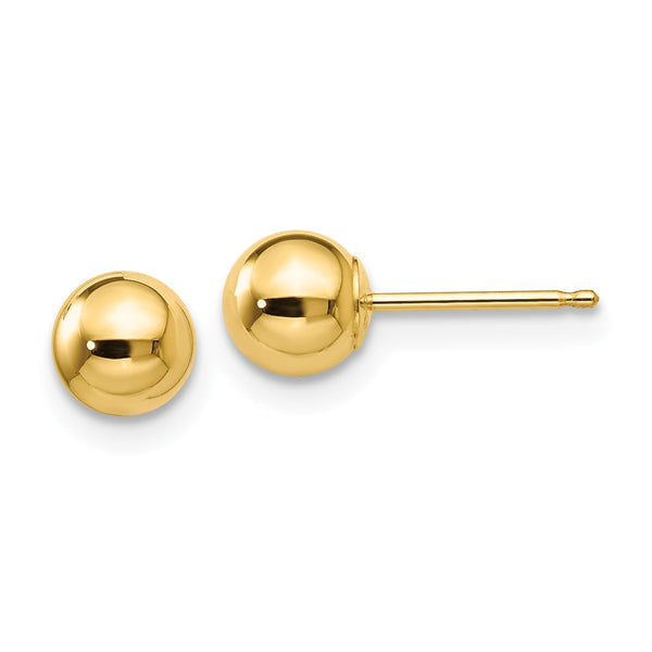 Polished,14K Yellow Gold,Hollow,Post