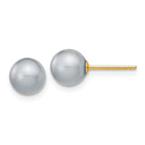 Jewelry,Earrings,Ball,Gold,Yellow,14K,6 to 7 mm (range),6 to 7 mm (range),6-7 mm,Pair,Post & Push Back,Pearl,Freshwater,Cultured,Dyeing,Grey,Freshwater Cultured,Ball/Post/Stud