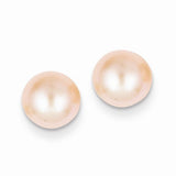 Jewelry,Earrings,Ball,Gold,Yellow,14K,7 to 8 mm (range),7 to 8 mm (range),6 mm,Pair,Post & Push Back,Pearl,Freshwater,Cultured,Dyeing,Pink,Freshwater Cultured,Ball/Post/Stud
