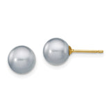 Jewelry,Earrings,Ball,Gold,Yellow,14K,7 to 8 mm (range),7 to 8 mm (range),7-8 mm,Pair,Post & Push Back,Pearl,Freshwater,Cultured,Dyeing,Grey,Freshwater Cultured,Ball/Post/Stud