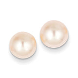 Jewelry,Earrings,Ball,Gold,Yellow,14K,8 to 9 mm (range),8 to 9 mm (range),7 mm,Pair,Post & Push Back,Pearl,Freshwater,Cultured,Dyeing,Pink,Freshwater Cultured,Ball/Post/Stud