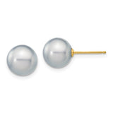 Jewelry,Earrings,Ball,Gold,Yellow,14K,8 to 9 mm (range),8 to 9 mm (range),8-9 mm,Pair,Post & Push Back,Pearl,Freshwater,Cultured,Dyeing,Grey,Freshwater Cultured,Ball/Post/Stud