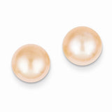 Jewelry,Earrings,Ball,Gold,Yellow,14K,9 to 10 mm (range),9 to 10 mm (range),8 mm,Pair,Post & Push Back,Pearl,Freshwater,Cultured,Dyeing,Pink,Freshwater Cultured,Ball/Post/Stud