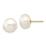 Jewelry,Earrings,Ball,Gold,Yellow,14K,9 mm,9 mm,Pair,9 mm,9 mm,Post & Push Back,Pearl,Freshwater,Cultured,Bleaching,White,Ball/Post/Stud
