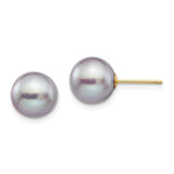 Jewelry,Earrings,Ball,Gold,Yellow,14K,9 to 10 mm (range),9 to 10 mm (range),9-10 mm,Pair,Post & Push Back,Pearl,Freshwater,Cultured,Dyeing,Grey,Freshwater Cultured,Ball/Post/Stud