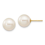 Jewelry,Earrings,Ball,Gold,Yellow,14K,9 mm,9 mm,Pair,9 mm,9 mm,Post & Push Back,Pearl,Freshwater,Cultured,Bleaching,White,Ball/Post/Stud
