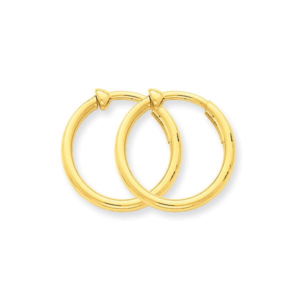 Polished,14K Yellow Gold,Hollow,Non-Pierced