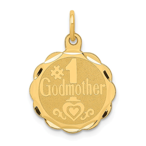 Polished,14K Yellow Gold,Stamped,Engravable,Faceted,Brocaded Disc