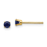 14K Yellow Gold,Post,Genuine,Sapphire