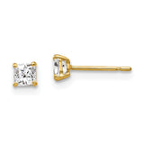 Polished,14K Yellow Gold,Post,CZ