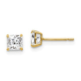 Polished,14K Yellow Gold,Post,CZ