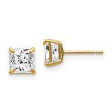 Polished,14K Yellow Gold,Post,CZ