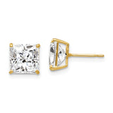 Polished,14K Yellow Gold,Post,CZ