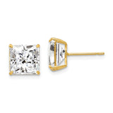 Polished,14K Yellow Gold,Post,CZ