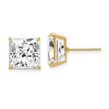 Polished,14K Yellow Gold,Post,CZ