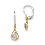 14K,Two-Tone Gold,Diamond,Earrings,14k Diamond Dangle Earrings,Dangle,Post & Push Back