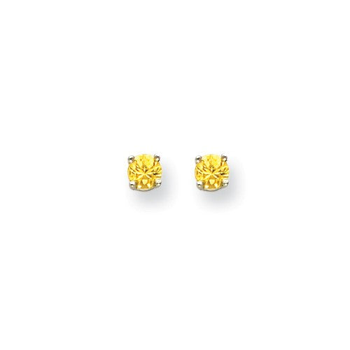 14K White Gold Yellow Sapphire Earrings