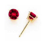 14k Yellow gold,Post,Ruby