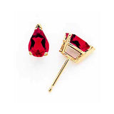 14k Yellow gold,Post,Ruby