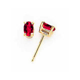 14k Yellow gold,Post,Ruby