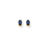 14k Yellow gold,Post,Sapphire