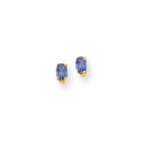 14K Yellow Gold Tanzanite Post Earrings