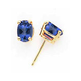 14k Yellow gold,Post,Sapphire