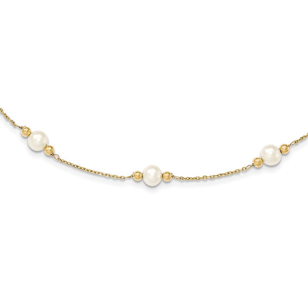 Polished,14K Yellow Gold,Lobster Clasp,Freshwater Cultured Pearl