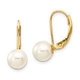 14K Yellow Gold,Leverback,Saltwater Pearl
