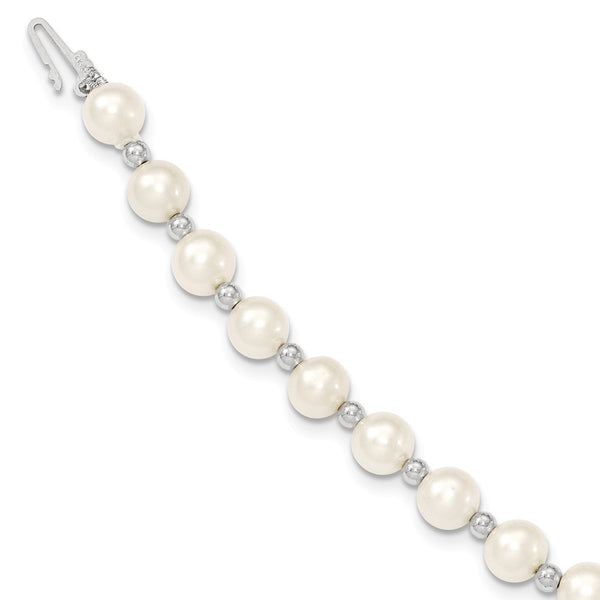 14K White Gold,Freshwater Cultured Pearl,Pearl Clasp