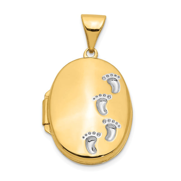 Polished,14K Yellow Gold & Rhodium,Not Engraveable By QG,Textured,Opens,Sentiment On Back,Holds 2 Photos
