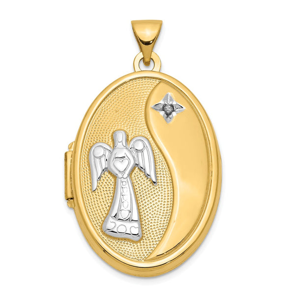 Polished,14K Yellow Gold & Rhodium,Diamond,Not Engraveable By QG,Opens,Sentiment On Back,Holds 2 Photos,Sentiment Inside