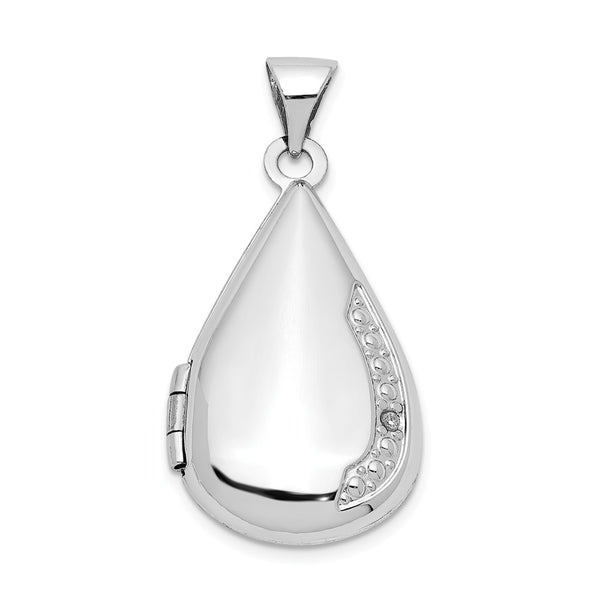 Polished,14K White Gold,Diamond,Not Engraveable By QG,Holds 2 Photos