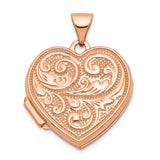Polished,14K Yellow Gold Rose Gold,Not Engraveable By QG,Textured,Sentiment On Back,Holds 2 Photos