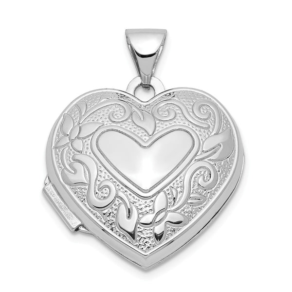 Polished,14K White Gold,Not Engraveable By QG,Textured,Holds 2 Photos