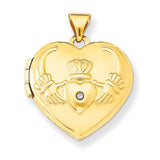 Polished,14K Yellow Gold,Diamond,Not Engraveable By QG,Sentiment On Back,Holds 2 Photos