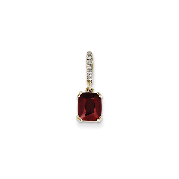 Polished,14K Yellow Gold,Open Back,Genuine,Diamond,Garnet,Fits Up to 2mm Regular,Fits Up to 3mm Fancy