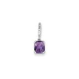 Polished,14K White Gold,Open Back,Amethyst,Diamond,Fits Up to 2mm Regular,Fits Up to 3mm Fancy