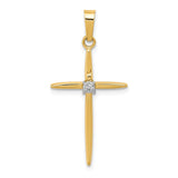 Polished,14K Yellow Gold,Flat Back,Diamond